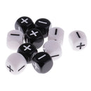 10 Pieces Plastic 6-sided Dice Minus Plus D6 for Party Bar Card Casino Game Props 0.62inch