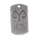 10Pcs Square Aries Pendant Horoscope Zodiac Sign Charm Jewelry DIY Making
