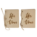 Unfinished Wooden Cover His Vows Her Vows Booklets Wedding Party Supplier