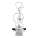 Rhinestone Crystal Car Key Hanger Lucky Fortune Cat Pendant Key Ring Keyfobs