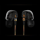 KZ-ATE Dynamic Balanced Armature In Ear HIFI Monitors DJ Studio Stereo Music Earphones Headphone Earbuds For Mobile Phone iPhone Samsung MP3 MP4 Music Player no Mic (Black)