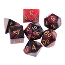 7x Acrylic Polyhedral Dice D20 D12 D10 D8 D6 D4 for Dungeons and Dragons Red & Black