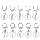 10 Pieces Lobster Snap Trigger Swivel Clips Hook Clasps Keychain Key Ring Plated Silver With the chain