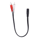 13-Inch 3.5mm Female to 2 Dual RCA Male - RCA to AUX Y Stereo Splitter Cable, Black