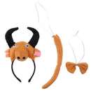 3/set Cute Kids Brown Animal Cattle Cow Costume Kit Fancy Dress Accessories