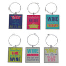 Set of 6pcs Assorted Wine Glass Charms Drink Marker Ring Table Decoration