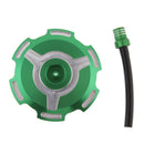 Gas Fuel Cap Billet Aluminum & Vent Hose for Kawasaki KFX 450R 2008-2017 Green