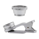 3 in 1 Clip on Fisheye Wide Angle Macro Lens for iPhone 5 6 6S 7 Samsung Galaxy S6 S5 Silver