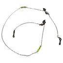 Green Crystal Beaded Chain Eyeglass Holder Spectacle Sunglass Cord Necklace Link Chain Rubber End