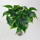 Plastic Artificial Rich Grass 5 Fork Leaves Home Wedding Party Decor 10.5cm