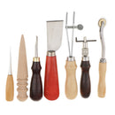 7 Pieces/Set Leather Craft Hand Stitching Punching Carving Kit Polishing Stick Cutter
