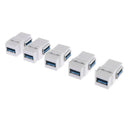 5Pieces USB 3.0 Keystone Jack Inserts USB Female to USB Female Adapter White