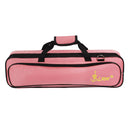 Oxford Cloth Flute Case Cover - Carring Bag with Handle Strap Plush Lining Pink