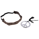 Unisex Women Men Peace Signs Necklace Headband Set Jewelry Accessories