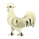 Wood 3D Jigsaw Puzzle Model Set Rooster Cock Shape Easter Decor Kids Gift