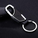 Fashion Men's Metal Car Key Ring with Snap Hook Silver and Black