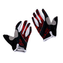 Elastic Wear-Resistant Sweat Wiping Full Finger Cycling Gloves Fitness Breathable Shockproof Mittens 1 Pair Red