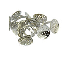 10Pcs 20mm Silver Plated Adjustable Sieve Tray Ring Bases DIY Blank Findings