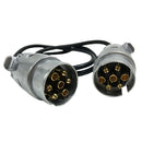 Car Trailer Truck 7Pin to 7Pin Plug Adapter Converter Tow Bar Socket Silver