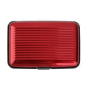 Mini Waterproof Striped Aluminum Metal ID Credit Card Holder - Red