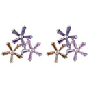 Elegant 925 Sterling Silver Women Ear Stud Crystal Zircon Hook Earrings
