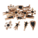 20 Pieces Mini Wooden Pegs Tiny Small Craft Christmas Wedding Hanging Photo Small Clips Wood Art Card Clips for Scrapbooking Card Making Handmade Crafts