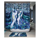 Home Hotel Bathroom Shower Room Decor Creative Fairy Print Charms Shower Curtain With 12 Hooks