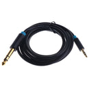 Gold Plated 3.5mm 1/8'' Male Stereo to 6.5/6.35mm 1/4''Male Stereo Audio Cable 1.5m