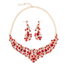 Luxury Crystal Rhinestone Earring Necklace Set Woman Bridal Jewellery Set