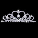 Fashion Rhinestone Teardrop Heart Princess Crown Tiara Wedding Party Jewelry Silver