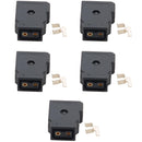 Pack of 5 Female D-Tap Plug Connector for DSLR Rig Power Cable V-mount Anton Battery Black