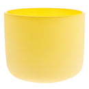 NEW Crystal Singing Bowl E Note for Solar Chakra Frosted Quartz 7 Inch Yellow Perfect Sound