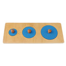 Kids Montessori Sensory Wooden Toy - Contrast Round Puzzle Matching Stacking