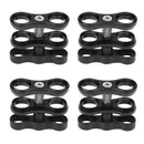 1'' Inch Standard Ball Clamp for the 1'' Ball Underwater Light Arm System - Pack of 4 (Black)