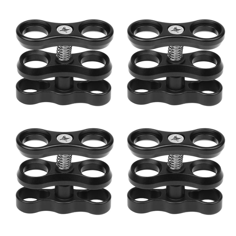 1'' Inch Standard Ball Clamp for the 1'' Ball Underwater Light Arm System - Pack of 4 (Black)
