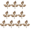 10 Piece Leaves Alloy Crafts Buttons Embellishments for Bridal Wedding Decoration Gold