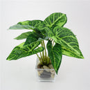 Plastic Foliage Artificial Taro Leaves Grass Bush Home Party Decor Green