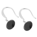 Fashion Jewellry Silver Black Round Zircon Drop Earrings for Women Gifts
