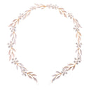 Gold Rhinestone Flowers Leaves Chain Headband Tiara Wedding Headpiece