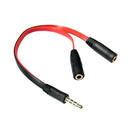 1 x 3.5mm Male To 2 x 3.5mm Female - Y Cable Splitter for Headphones, Earphones, and Speakers