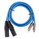 Dual XLR Male to Dual RCA Male Cable, 2 XLR Male to 2 RCA Male HIFI Audio Cable, 4N OFC Wire, for Amplifier Mixer Microphone, 1.5m