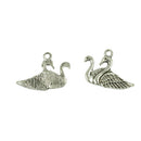 20 Pieces Tibetan Silver Lover Swan Valentines Day Charm Pendant Jewelry DIY