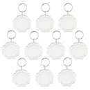 10Pieces Flower Shape Blank Insert Photo Picture Frame Split Ring Keychain