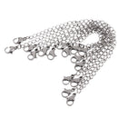 8pcs Silver Stainless Steel Lobster Clip Extender Chain Necklace Findings