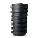 Fashion Punk Rivet Bracelet Black Wide Leather Bangle with Seven Belt Buckles Cool Rock