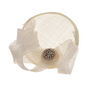 Lady Top Fascinator Hat Hair Clip Sinamay Cocktail Party Church Wedding Beige
