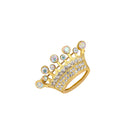 Gold Diamante Crystal Wedding Party Pageant Tiara Crown Lapel Pin Brooch