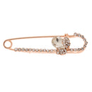 Sparkle Crystal Safety Pin Brooch Clip for Ladies Scarf Coat Gown Rose Gold
