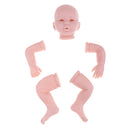 22inch Unpainted Reborn Kits Awake Baby Doll with Soft Silicone Head 3/4 Arms Full Legs Kids Gift Adult Collections