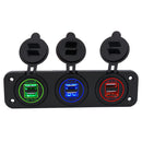 6 Port Red/Blue/Green LED Car Motorcycle USB Charger Power Supply Outlet